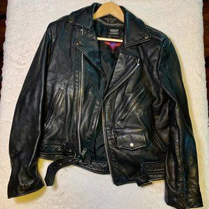 80's Leather Motorcycle Jacket Size S Mens/Unisex
